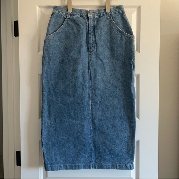 Vintage Vivaldi Long Denim Skirt Size 14/Large - Picture 1 of 9